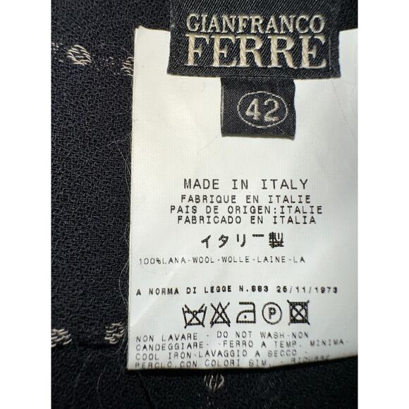 VINTAGE GIANFRANCO FERRE BLACK WOOL PANEL SKIRT ITALY 42 SIMPLE LUXURY! - Picture 3 of 9